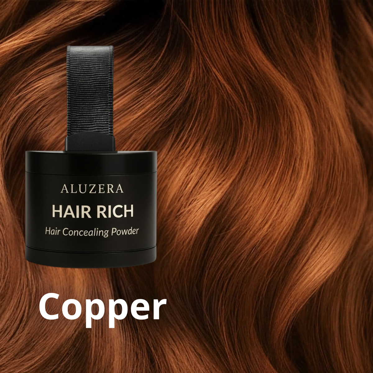 HAIR RICH hair concealer in Copper shade by Aluzera