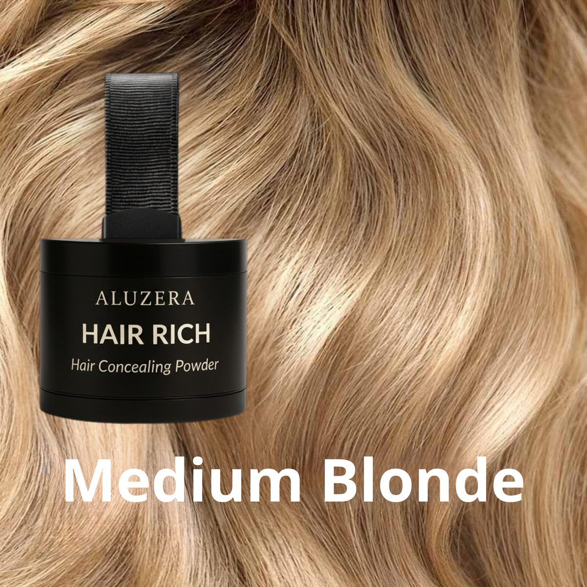 HAIR RICH hair concealer in Medium Blonde shade by Aluzera